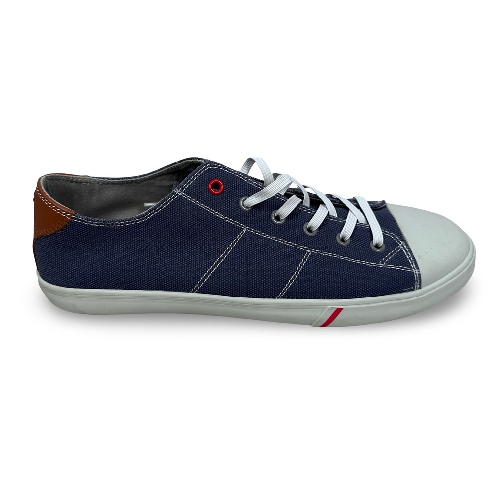 johnnie-O Sail Away Sneaker Mens 11.5 M Navy Blue Canvas Low Casual Shoes New
